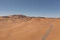 Aerial view of mountains and a road in the Atacama Desert near the city of Copiapo, Chile Royalty Free Stock Photo