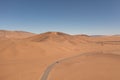 Aerial view of mountains and a road in the Atacama Desert near the city of Copiapo, Chile Royalty Free Stock Photo