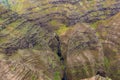 Aerial view of mountains and waterfalls at Na Pali Coast National Park, Kauai, Hawaii Royalty Free Stock Photo