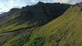 Aerial view of the mountainside of Iceland. Andreev.