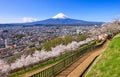 Aerial view of mt.Fuji, Fujiyoshida, Japan