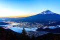 Aerial view of Mt. Fuji and Kawaguchiko