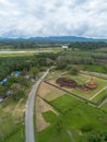 Aerial view of Muara Takus Temple in Riau province, Indonesia Royalty Free Stock Photo