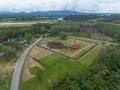 Aerial view of Muara Takus Temple in Riau province, Indonesia Royalty Free Stock Photo