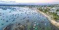 Aerial view of Mui Ne fishing village in the morning Royalty Free Stock Photo