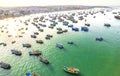 Aerial view of Mui Ne fishing village in the morning Royalty Free Stock Photo