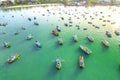 Aerial view of Mui Ne fishing village in the morning Royalty Free Stock Photo