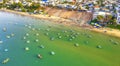 Aerial view of Mui Ne fishing village in the morning Royalty Free Stock Photo