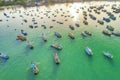 Aerial view of Mui Ne fishing village in the morning Royalty Free Stock Photo