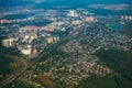 Aerial view of multi-storey houses district