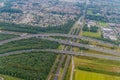 Aerial view of a multilane highway near Eindhoven, Netherlan