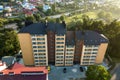 Aerial view of multistory apartment buildings in green residential area Royalty Free Stock Photo