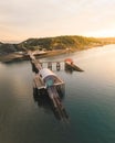 Aerial view of the mumbles lifeboat station Royalty Free Stock Photo