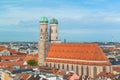 Aerial view of Munchen Marienplatz, New Town Hall and Frauenkirche