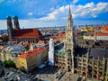 Aerial View of Munich - Marienplatz - Bavaria - Munich, Germany