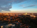 Aerial view of Munich on a winter day at sunset, munich, germany Royalty Free Stock Photo