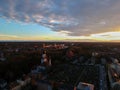 Aerial view of Munich on a winter day at sunset, munich, germany Royalty Free Stock Photo