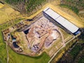 Aerial view of municipal landfill site Royalty Free Stock Photo