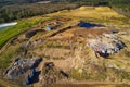 Aerial view of municipal landfill site Royalty Free Stock Photo