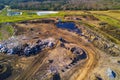 Aerial view of municipal landfill site Royalty Free Stock Photo