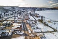 Aerial view of Munising city in the Michigan Upper Peninsula