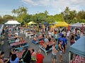 Aerial view of Muri Night Markets in Rarotonga Cook Islands