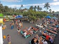 Aerial view of Muri Night Markets in Rarotonga Cook Islands