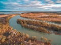 Aerial view of Murray River. Royalty Free Stock Photo