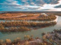 Aerial view of Murray River at Kingston. Royalty Free Stock Photo