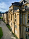 Aerial view of music conservatory in medieval Feldkirch, Vorarlberg, Austria. Royalty Free Stock Photo