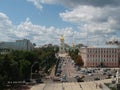 Aerial view of Mykhailivska Square in Kiev Ukraine