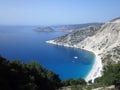 Aerial view at Myrthos beach at Cephalonia or Kefalonia, Greece