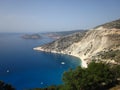 Aerial view at Myrthos beach at Cephalonia or Kefalonia, Greece