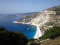 Aerial view at Myrthos beach at Cephalonia or Kefalonia, Greece