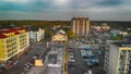 Aerial view of Myrtle Beach skyline and ocean at sunset, South C Royalty Free Stock Photo