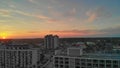 Aerial view of Myrtle Beach skyline at sunset from drone point of view, South Carolina Royalty Free Stock Photo