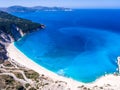 Aerial view of Myrtos Beach Kefalonia Greece Ioanian Islands Royalty Free Stock Photo