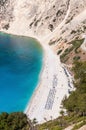 Aerial view of Myrtos beach on Kefalonia island Royalty Free Stock Photo