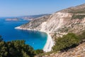 Aerial view of Myrtos beach on Kefalonia island Royalty Free Stock Photo