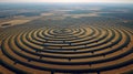 Aerial View of Mysterious Crop Circles