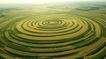 Aerial View of Mysterious Crop Circles