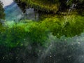 Aerial view of mystically turquoise coloured spring Kiikunlahde in Hollola, Finland