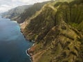 Aerial View of Na Pali Coast on Kauai island, Hawaii Royalty Free Stock Photo