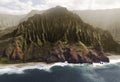 Aerial View of Na Pali Coast on Kauai island, Hawaii Royalty Free Stock Photo