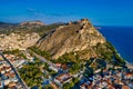Aerial view of Nafplion city with Palamidi castle, a greek town at Peloponnese peninsula