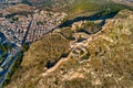Aerial view of Nafplion city with Palamidi castle, a greek town at Peloponnese peninsula