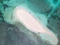 Aerial view of Naked Island, part of island hopping tour on Philippine island of Siargao Royalty Free Stock Photo