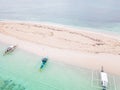 Aerial view of Naked Island, part of island hopping tour on Philippine island of Siargao Royalty Free Stock Photo