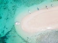 Aerial view of Naked Island, part of island hopping tour on Philippine island of Siargao Royalty Free Stock Photo