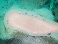 Aerial view of Naked Island, part of island hopping tour on Philippine island of Siargao Royalty Free Stock Photo